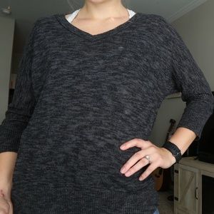 Mossimo Grey Three-Quarter Sleeve Top